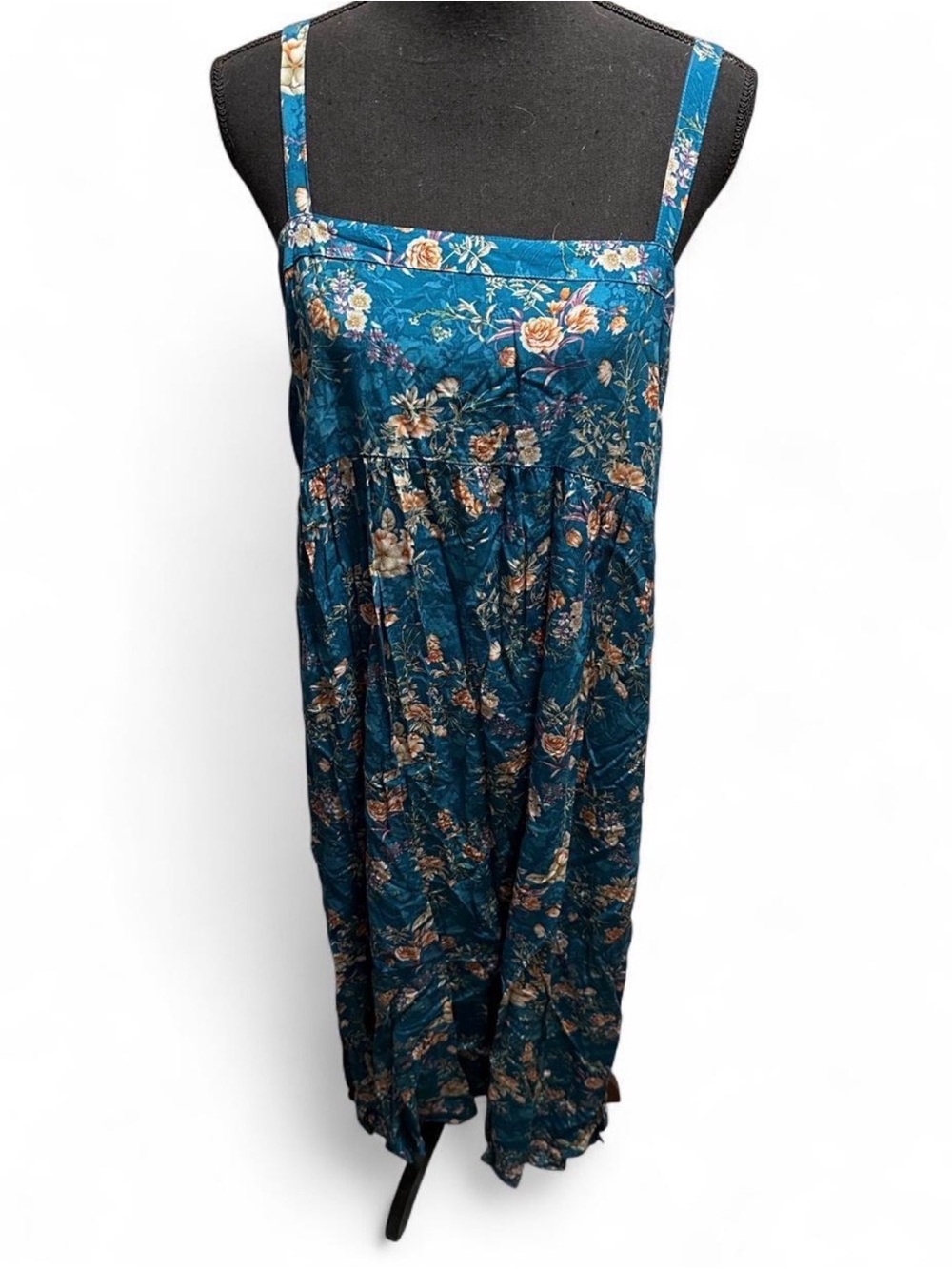 NATURAL LIFE Teal Floral Sundress with Straps